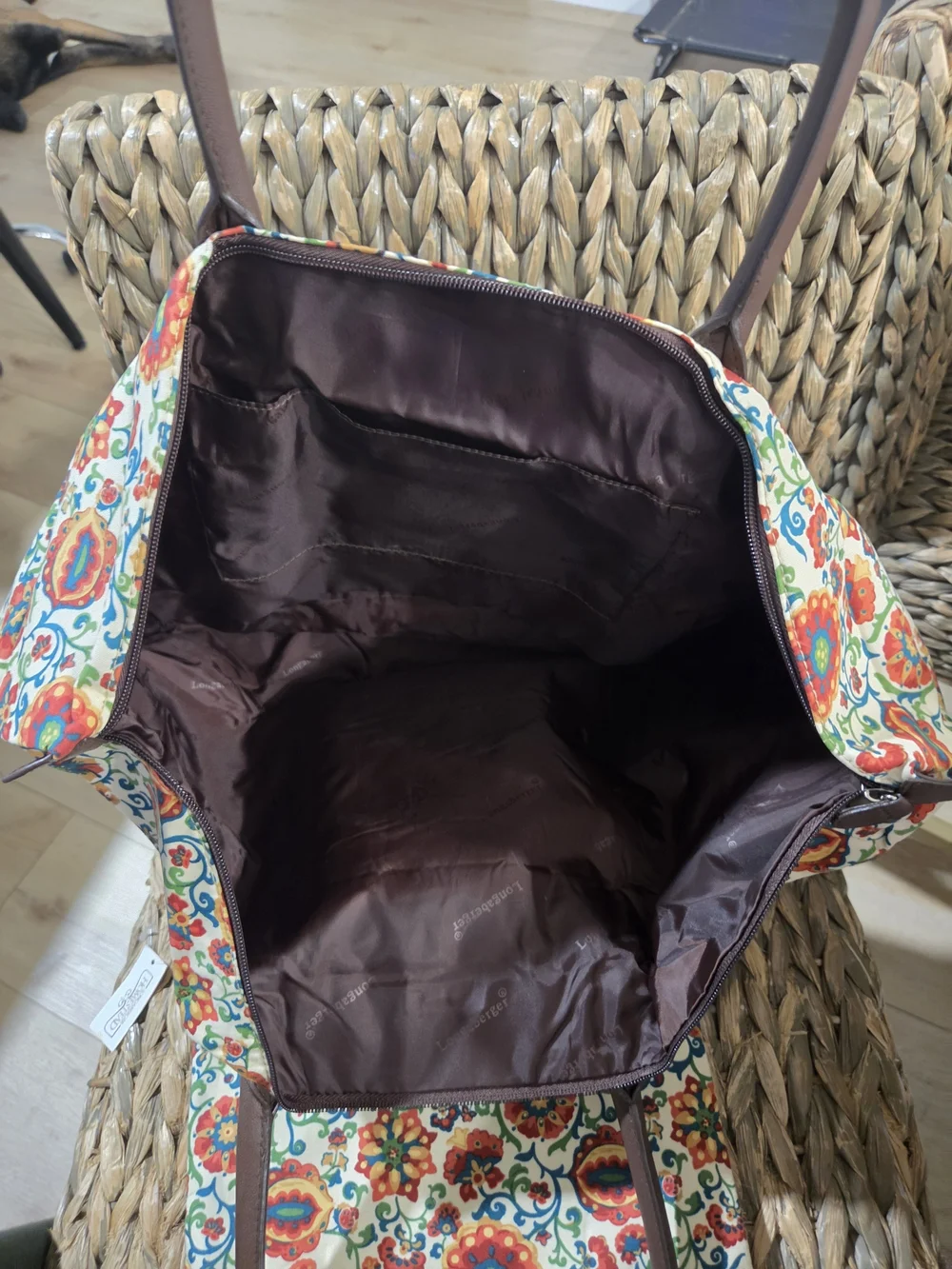 Longaberger Floral Canvas Tote & Crossbody Set